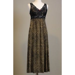 Sensuous Silky-Soft SOMA Leopard & Lace Nightgown